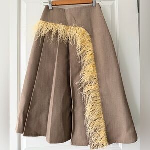 Brand New Elegant Feather Skirt Set (Top+Skirt)